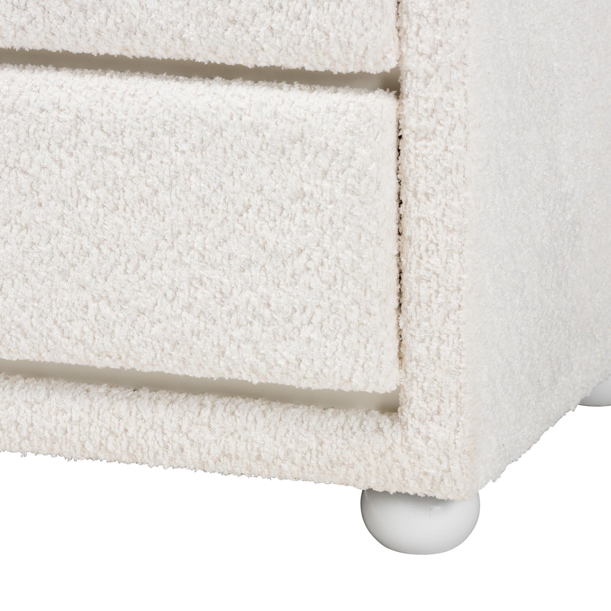Baxton Studio Bonilla Modern Nightstand, 2-Drawer, White