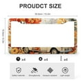 thumbnail image 3 of Orange Pumpkin Maple Leaves Happy Harvest Farm Truck License Plate Cover 2 PCS Seasonal Fall Harvest Car Front License Plate Frame for Women Men US Vehicles 2 Holes Aluminum License Plate Frames, 3 of 6