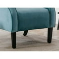 thumbnail image 5 of Accent Chair Modern Button-Tufted Upholstered Living Room Chair, Comfy Lounge Arm Chair with Rolled-Arms and Black Legs Reading Chair for Living Room Bedroom, Blue, 5 of 5