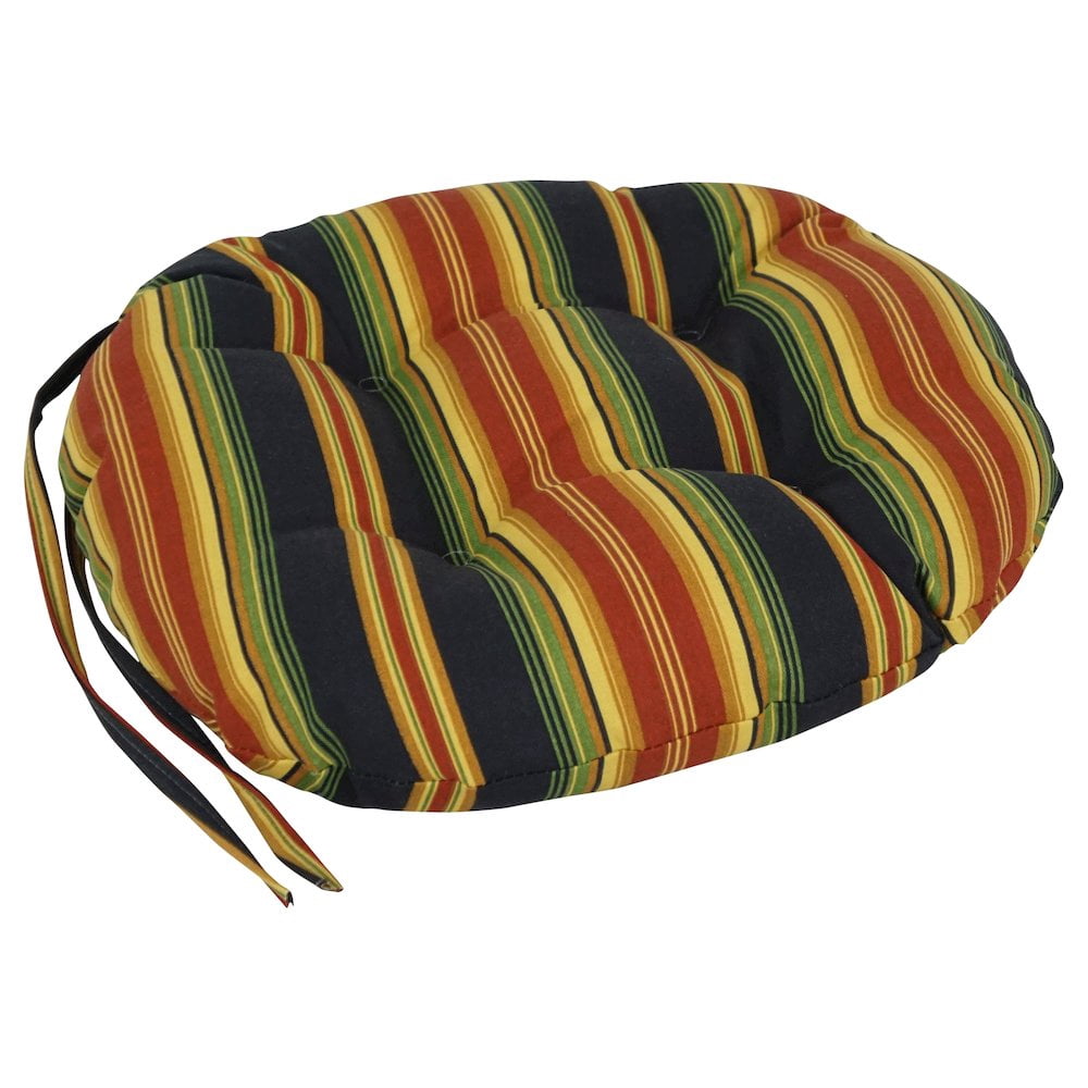 Blazing Needles 16-inch Spun Polyester Patterned Outdoor Round Tufted Chair Cushions (Set of 2)