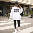 thumbnail image 4 of Raising Ballers Baseball Mom Sweatshirt Softball Mom Sweater for Women White Sweatshirt Adult Large, 4 of 6