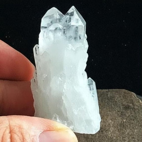Tnarru Pure Crystal Cluster, Energy Stone, Aquatic Decor