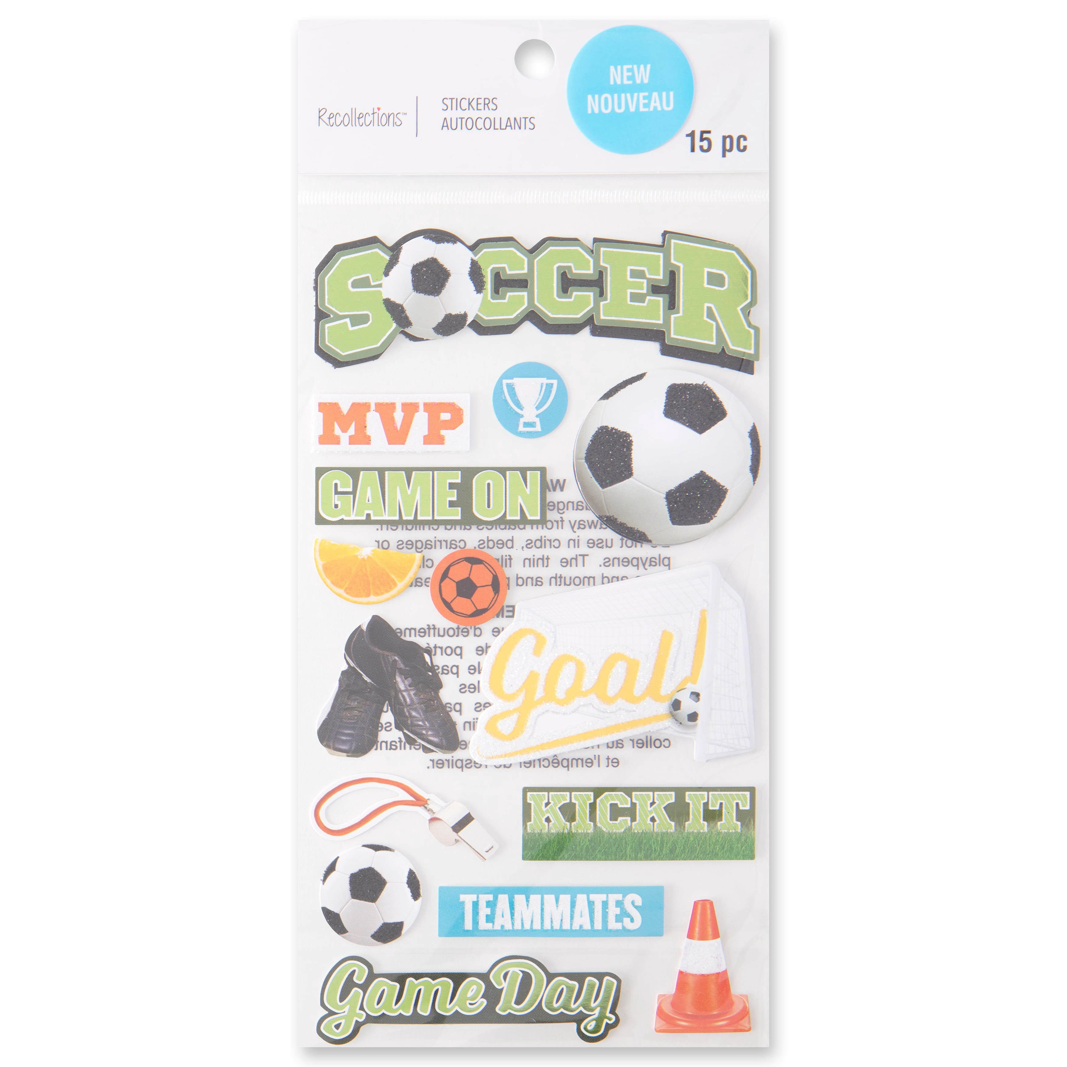 Recollections Soccer Stickers, 12 Pack