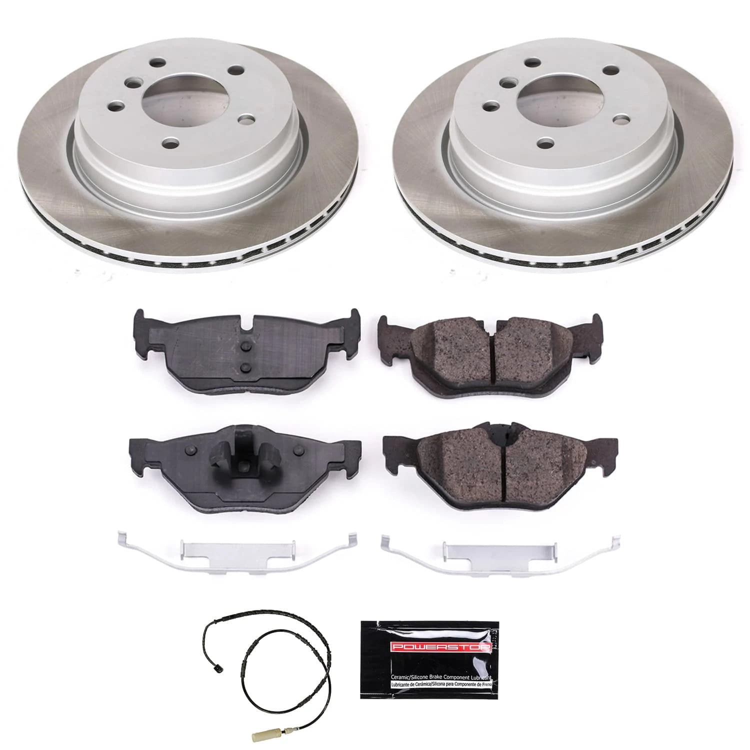 PowerStop Rear Semi-Coated Rotor and Low-Dust Ceramic Brake Pad Kit SC5980