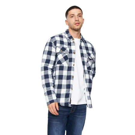 Crosshatch Mens Demaro Checked Lined Overshirt