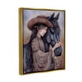 thumbnail image 4 of Stupell Industries Girl with Black Stallion Animals & Insects Painting Gold Floater Framed Canvas Art Print Wall Art, 25 x 31, 4 of 10