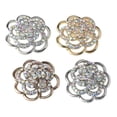 thumbnail image 2 of 4 Piezas Flor Aleación Rhinestone Cristal Bufanda Hebilla Botones con Espalda Plana Resultados, 2 of 9