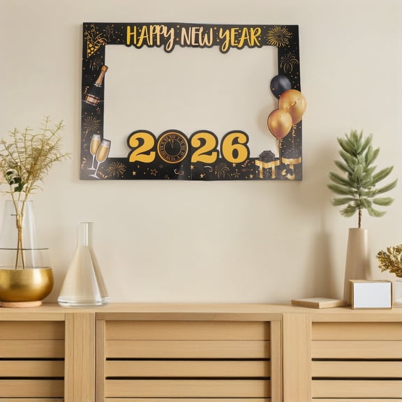 LOLIPPYY Festive New Year Photo Booth Frame 2026 Multi Color Cardboard for Indoor Outdoor Events