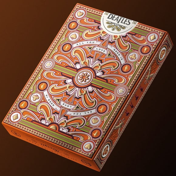 Theory11 The Beatles Cartes à Jouer Premium pour Adultes / Deck Orange Cartes de Collection sous Licence Officielle / avec un Bien Meilleur Aspect / à Utiliser pour Fête & Jeu / Cartes à Jouer