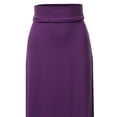 thumbnail image 4 of A2Y Women's Basic Foldable High Waist Floor Length Maxi Skirts Dark Purple 1XL, 4 of 5
