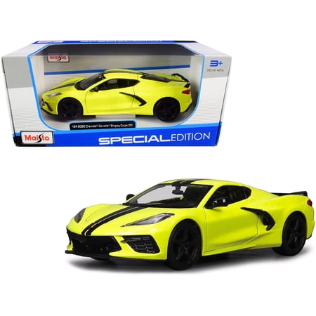 2020 Chevrolet Corvette Stingray Z51 Coupe Yellow with Black Stripes 1/24 Diecast Model Car by Maisto price history on PriceWatchPro