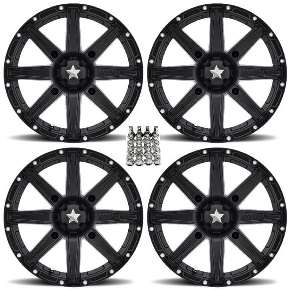 MSA M33 Clutch ATV Wheels/Rims Black 12" Sportsman RZR Ranger