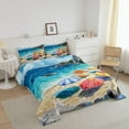 thumbnail image 3 of Erosebridal Watercolor Tropical Beach Comforter Sets, Colorful Parasol Comforters & Duvets, Coastal Theme Bedroom Decor, Reversible 2 Pieces, 3 of 7