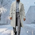 thumbnail image 5 of Zedker Winter Coats for Mens Double Breasted Trench Coat Notched Lapel Long Peacoat Classic Casual Winter Overcoat Gray M, 5 of 7