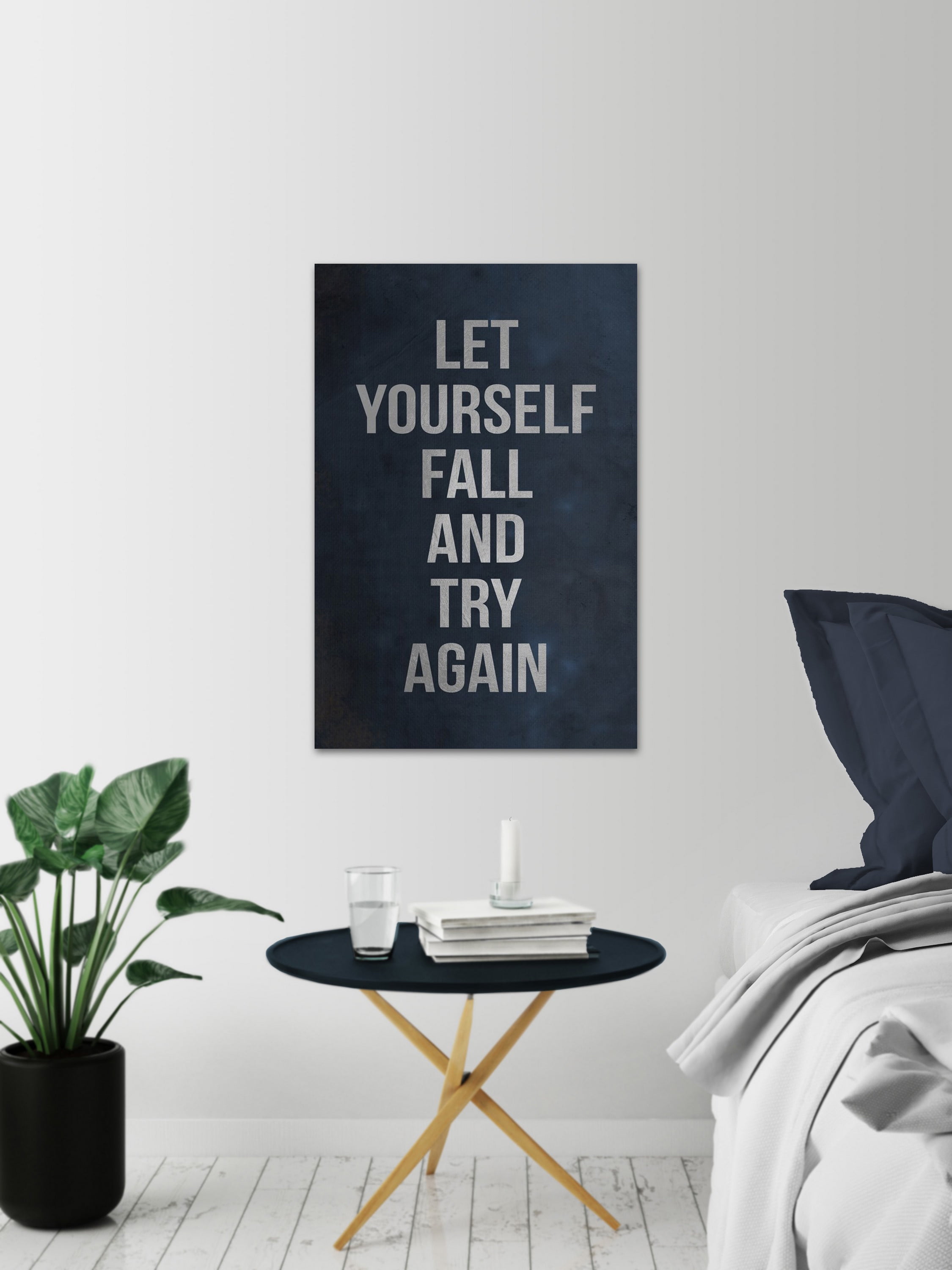 Let Yourself Fall and Try Again Painting Print on Wrapped Canvas