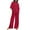 Red, variant on Pitauce Womens 2 Piece Lounge Set Short Sleeve Tops and Wide Leg Pants Oversized Outfits Plus Size Tracksuit with Pockets