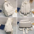 thumbnail image 4 of ZHAOCHENG Mochila escolar de color sólido para niñas y niños, mochila de gran capacidad para estudiantes, mochila ligera e impermeable, mochila deportiva de viaje diaria, color blanco, 4 of 5