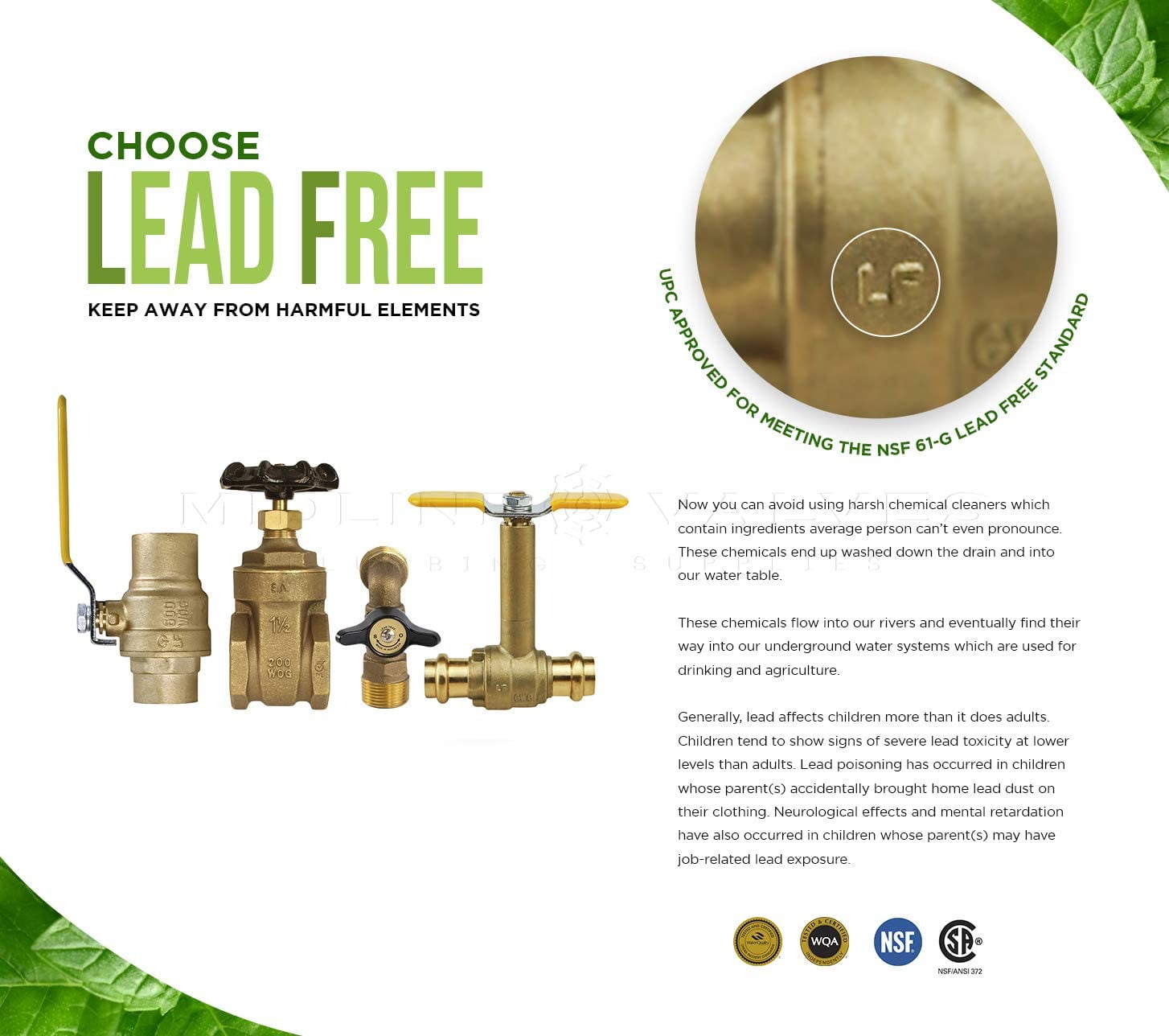 Midline Valve 542001VLVF-5 Premium Adapter Ball Valve, with 1 in. Press x FIP Connections, Brass (Pack of 5)