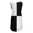 thumbnail image 3 of Black and White Checks Sleeveless U-Neck Fake Two Piece Dress Clothing female Women's summer long dress beach dresses, 3 of 6