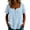 #0343-Blue, variant on Women's Printed Blouses Square Neck Short Sleeve Front Button Art Pattern Casual Pullovers Trendy Tops Street Leisure Social Meet