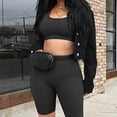 thumbnail image 4 of Leggings Fitness Sport Stretch Short Pants Mujer Pantalones de yoga, Negro, XL Methold AP002149-08, 4 of 7