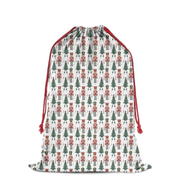 Christmas Bags Drawstring,White Christmas Nutcracker Pattern Large Xmas Christmas Gift Bags,Reusable for Xmas and New Year Party Favors and Supplies,27.6" X 19.7"