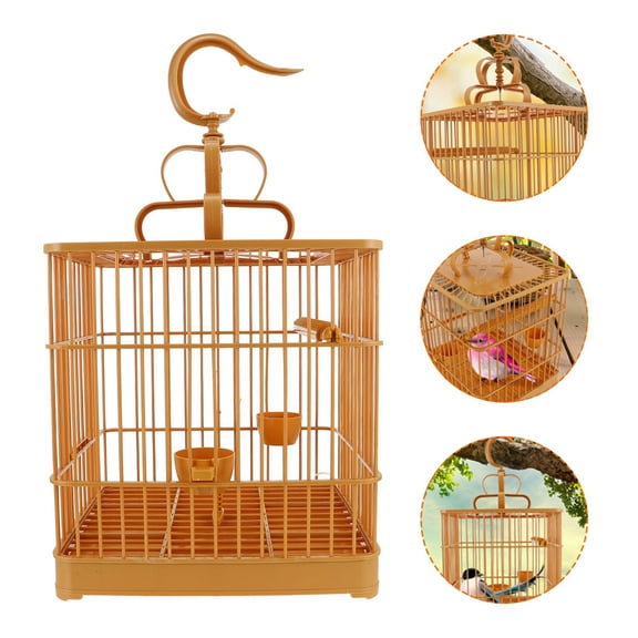 VORCOOL cockatiel cage Bird Cage Plastic Brown 1 Set for Parrots 11.0*10.6*9.4in
