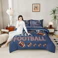 thumbnail image 4 of Castle Fairy Eat Sleep Football Twin Comforter Sets for Kids Teens,Sport Rugby Bedding Set, 4 of 8