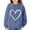 Navy, variant on KAUOD Girls Cute Heart Print Sweatshirts Long Sleeve Crew Neck Ribbed Cuffs Pullover Tops Teen Kids Cotton Soft Clothes