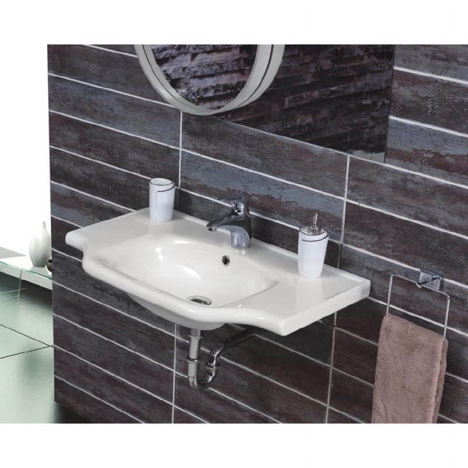 Nameeks CeraStyle 081000-U-Three Hole Cerastyle 25-3/5" Ceramic Wall Mounted Bathroom Sink