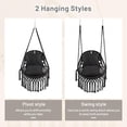 thumbnail image 6 of Neatifyes Macrame Swing Chair, Hanging Porch Swing w/Soft Seat Cushions, Cotton Rope & Hardware Kits, Holds Up to 330 LBS, Oval Hammock Chair for Indoor Outdoor Home Patio Balcony (Black), 6 of 9
