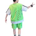 thumbnail image 4 of Sonducket De ropa deportiva de verano a la moda con letras, Jersey, camiseta de manga corta con retazos, ropa de calle, trajes para niños conjuntos de ropa Verde ciento cuarenta, 4 of 6