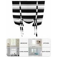 thumbnail image 6 of Black Grey Stripe Tie Up Curtains for Window, Thermal Insulated Balloon Shade Adjustable Rod Pocket Curtains Valance Panels for Kitchen Bathroom Cafe 42 x 54 Minimalist Farmhouse Striped, 6 of 6