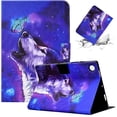 thumbnail image 1 of SaniMore for Samsung Galaxy Tab A8 10.5 inch 2022 SM-X200/SM-X205 Case, PU Leather Wallet Flip Case Auto Wake/Sleep Card Slots Multiple Viewing Angles Full Wrap Protective Fashion Case, Wolf, 1 of 7