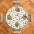 thumbnail image 2 of Paws Print Round Tablecloth 60" Diameter for Indoor and Outdoor,Dog Cat Paw Waterproof Table Cloth Cover Decorative for Party Holiday Dinning Tabletop Home Décor, 2 of 6
