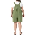 thumbnail image 3 of Agnes Orinda Women's Plus Size Overall Shorts Adjustable Strapes Sleeveless Pleated Jumpsuit Rompers Summer Casual Overalls Shortalls with Pocket 3X Green, 3 of 6