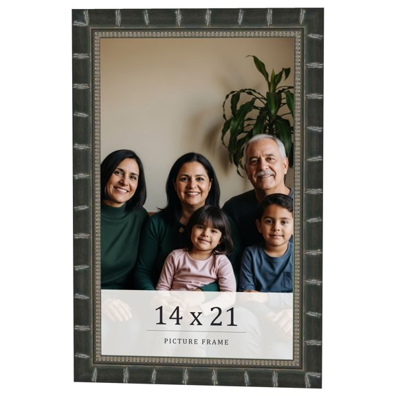 14x21 Frame Black Bamboo Solid Wood Picture Frame Width 1.5 Inches | Interior Frame Depth 0.5