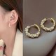 thumbnail image 2 of Pendientes de perlas circulares elegantes de lujo y de alta calidad, pendientes femeninos con diseño de nicho, 2 of 6