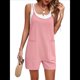 thumbnail image 1 of Mono de Verano Sin Mangas para Mujer, con Tirantes Finos, Holgado, Corto, con Bolsillos, 2025 Rosa L, 1 of 10