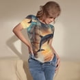thumbnail image 3 of Vsdgher Sailing Dancing Dolphin Prinr Short Sleeve Body suit for Womens, Sexy Onesie One Piece Round Neck Bodysuit Shapewear Tummy Control-XX-Large, 3 of 7