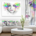thumbnail image 3 of Design Art Femme Grise Avec Fleurs Vertes Art Sur Toile, 3 of 3