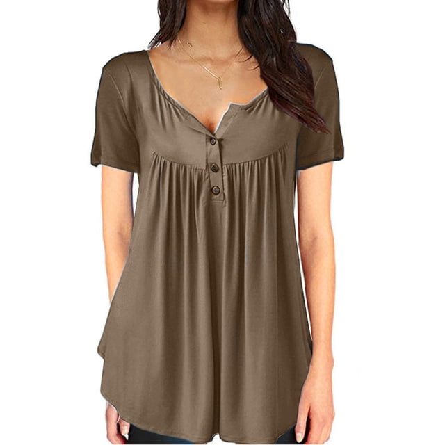 Puntoco Blusa de manga corta con cuello redondo para mujer Puntoco Puntoco-148