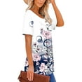 thumbnail image 6 of ONLYSHE Women Short Sleeve T Shirts V Neck Summer Boho Top Blouse Flowy Pleated Shirts Blouse, 6 of 6