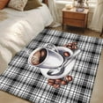 thumbnail image 5 of Coffee Cup Beans Area&nbsp;Rug 4x6ft Black Buffalo Plaid Farm Country Non-Slip&nbsp;Washable Square&nbsp;Rugs Soft Felt Indoor Floor Mat for Bedroom Kitchen Living Room Bathroom, 5 of 9