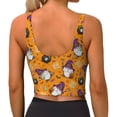 thumbnail image 3 of Vsdgher Halloween Witches Gnome Print Women Sleeveless Athletic Tank Top Built-in Bra Camisole Sports Vest for Yoga Running Fitness Exercise with Removable Pads, 3 of 8