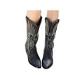 thumbnail image 3 of GENILU Women's Western Cowboy Boots Vintage Leather Pointed Toe Chunky Mid Calf Cowgirl Booties Comfortable Embroidered Shoes, 3 of 3