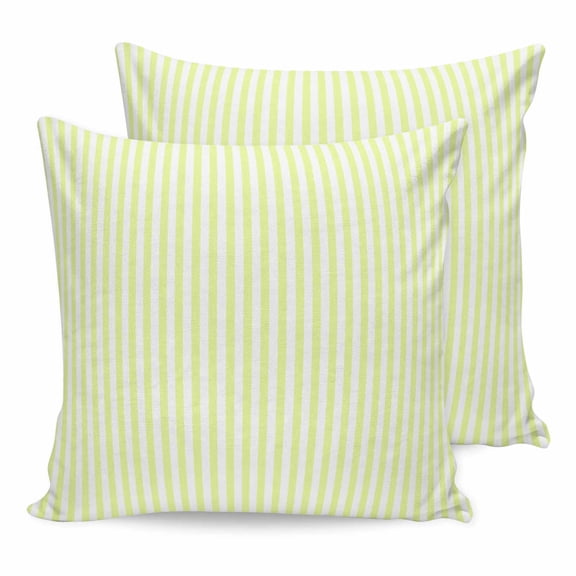 Pillow Covers 16x16 Set of 2, Yellow White Stripe Throw Pillow Covers Decorative Couch Cushion Cover, Modern Minimalist Geometric Striped Microfiber Soft Pillowcases for Bedroom Living Room Sofa