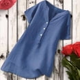 thumbnail image 2 of Cotton Linen Shirts for Women 2026 Button Long Sleeve Tops Trendy Dressy V Neck Blouses Casual Loose Soft Tees Dressy Lightweight Comfy Outfits Going Out Tops Ladies Fashion Trendy, 2 of 3