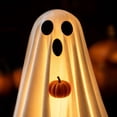 thumbnail image 5 of Halloween Ghost Decor Light Up Halloween Decorations 19 Inch Cute Ghost with Small Pumpkin Indoor Halloween Table Decor Seasonal Home Accent for Halloween Party, 1 Pack, 5 of 7