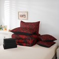 thumbnail image 6 of Homewish Spooky Halloween Bat Damask 7-Piece King Bedding,Antique Floral Print King Bed in a Bag,Red Black,Black Reversible, 6 of 8